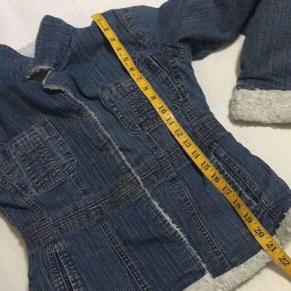Vintage Sherpa Lined Fitted Jean Jacket S - Picture 13 of 14